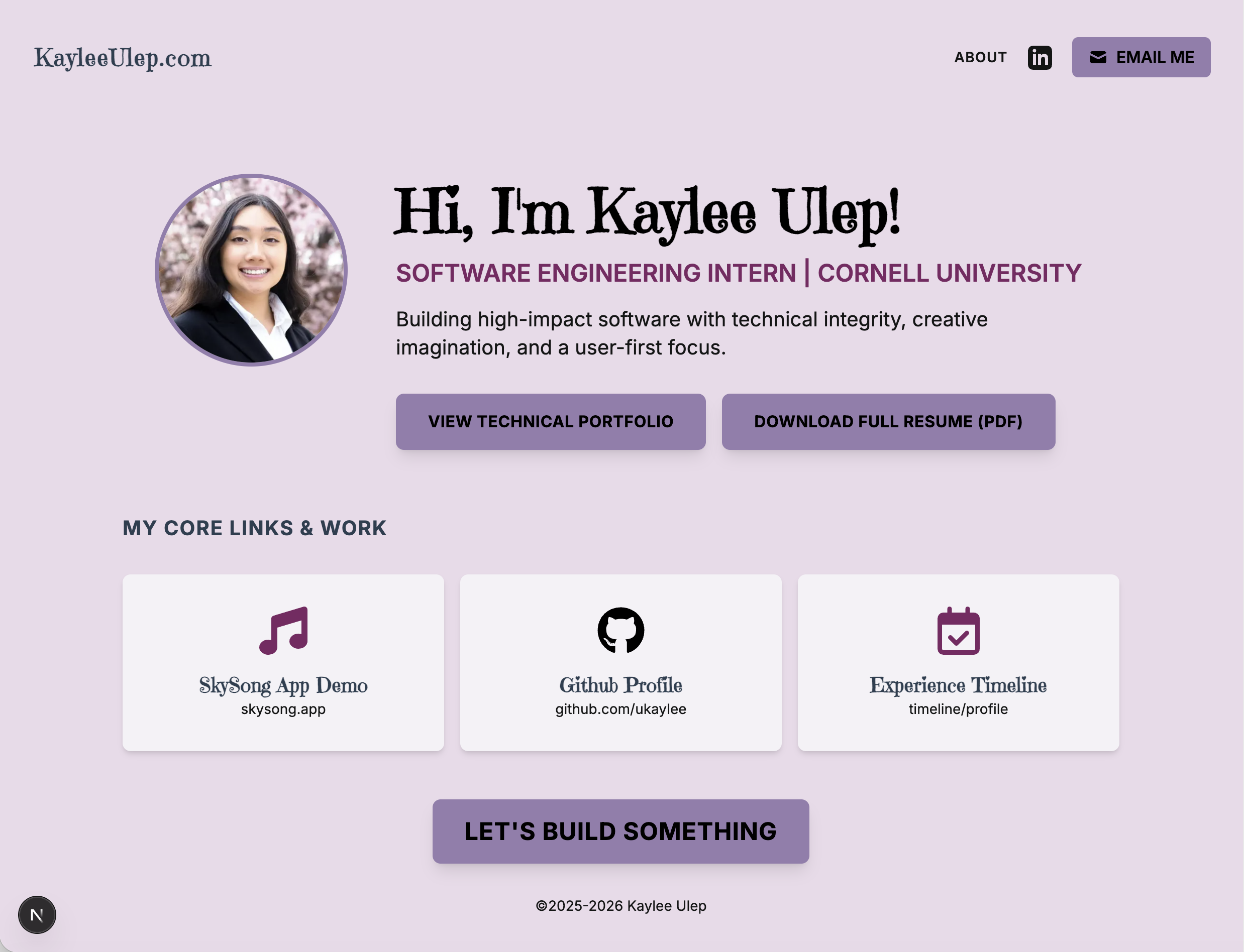 Demo of Kaylee Ulep Professional Portfolio